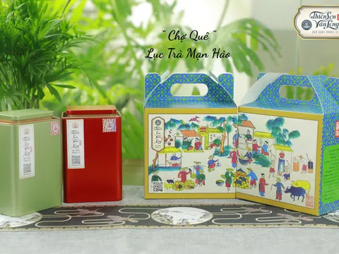 Bộ trà Chợ Quê – Lục trà Mạn Hảo: Gói trọn ký ức trong vị trà dịu nhẹ và sắc màu văn hóa truyền thống