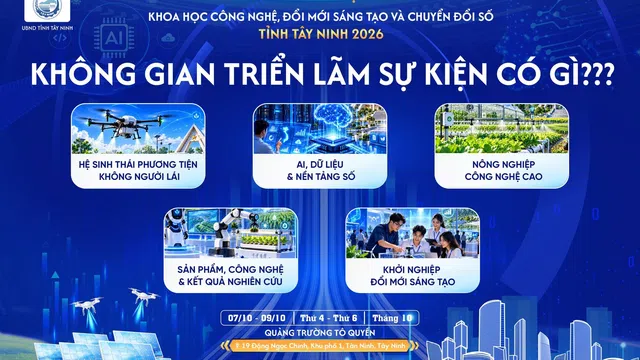 Quy mô hơn 200 gian hàng tham gia Ngày hội Khoa học, Công nghệ, Đổi mới sáng tạo và Chuyển đổi số tỉnh Tây Ninh năm 2026